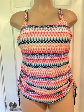 croft & barrow Girls Multicolor One-Piece Swimsuit in Pink, Blue, Black